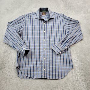 Tailorbyrd Dress‎ Shirt Mens Medium Gray Flip Cuff Business Office Travel Casual